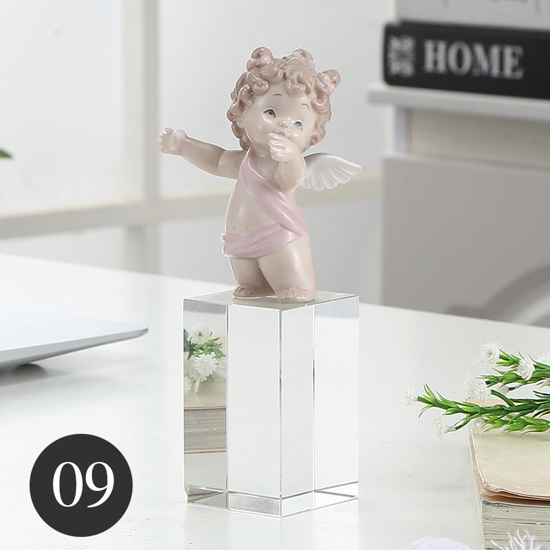 Nordic crystal ceramic little angel ornaments