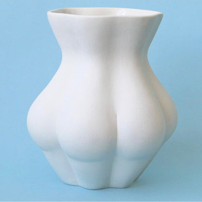 Nordic Ceramic Muse Face Lips Faceted Butt Nordic Style Vase