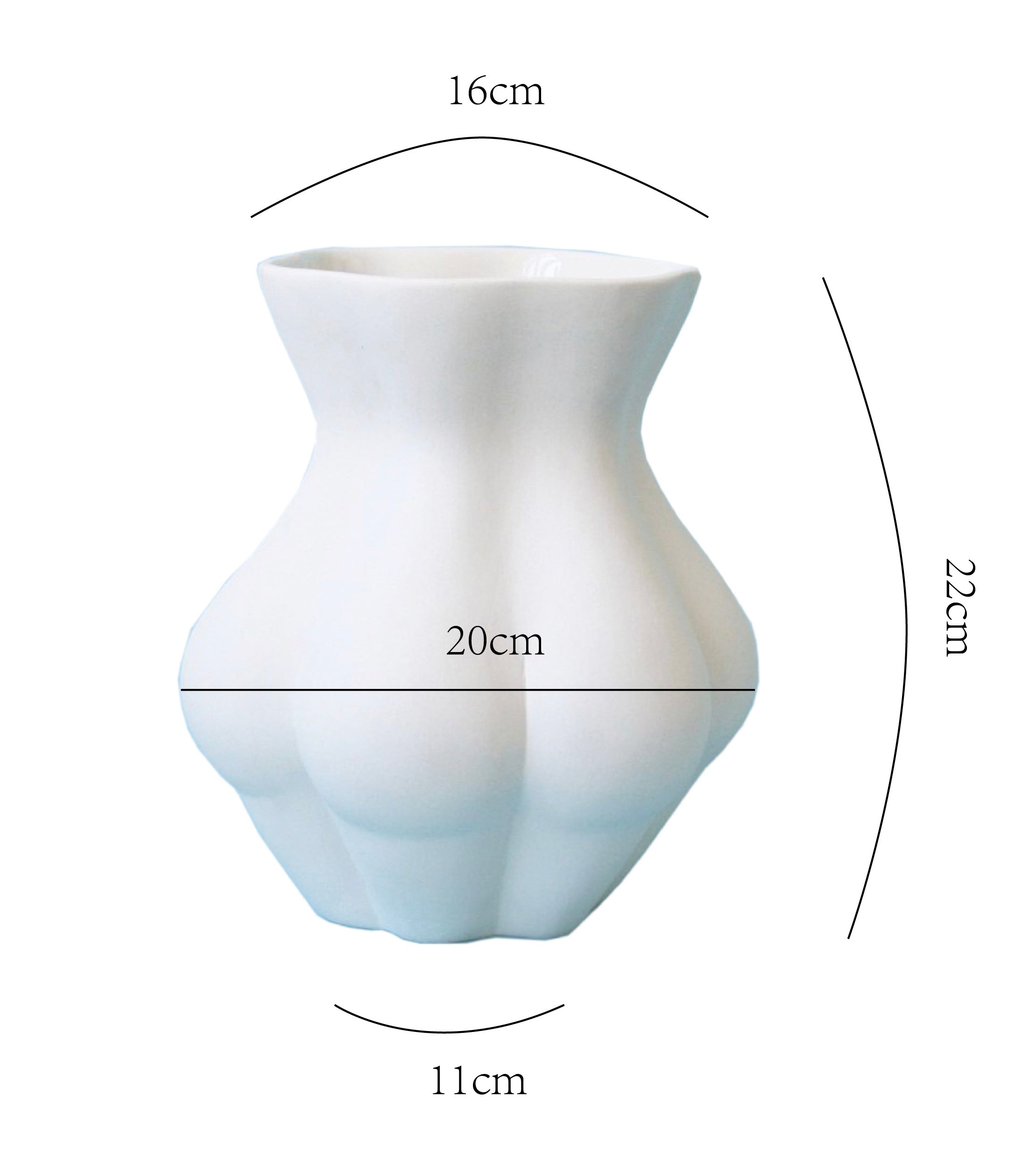 Nordic Ceramic Muse Face Lips Faceted Butt Nordic Style Vase