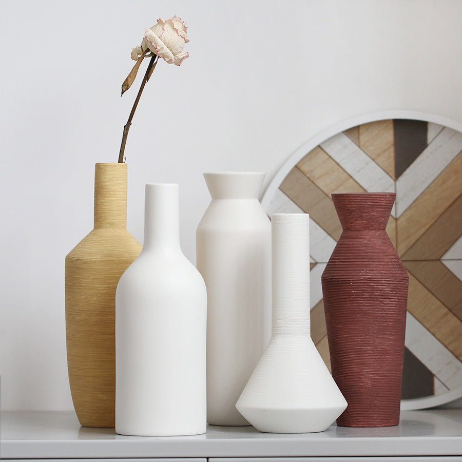 Ceramic Vase Brushed Nordic Modern Minimalist