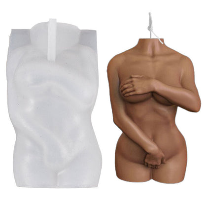 Human Body Silicone Mold Diy Shy Female Holding Hands Male Aroma Candles Human Body Half Body Silicone Mold