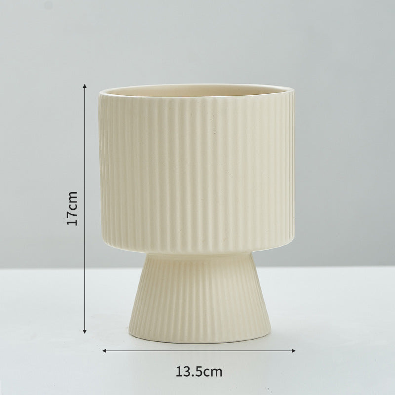 Ceramic Nordic Creative Striped Ceramic Flower Pot