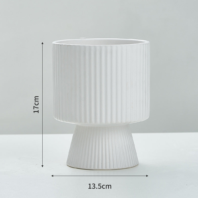 Ceramic Nordic Creative Striped Ceramic Flower Pot