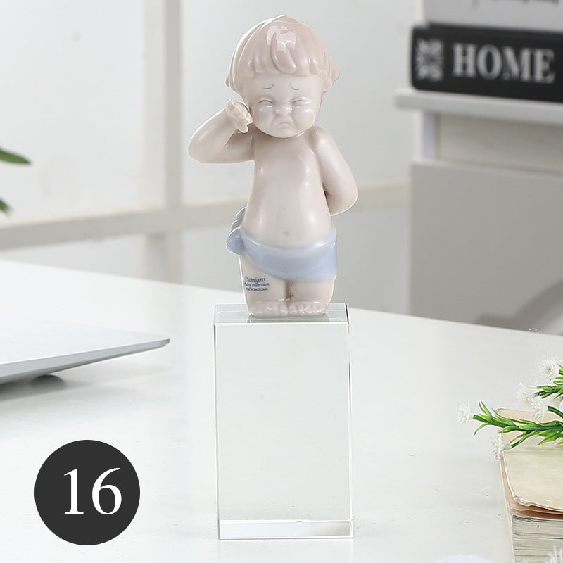 Nordic crystal ceramic little angel ornaments