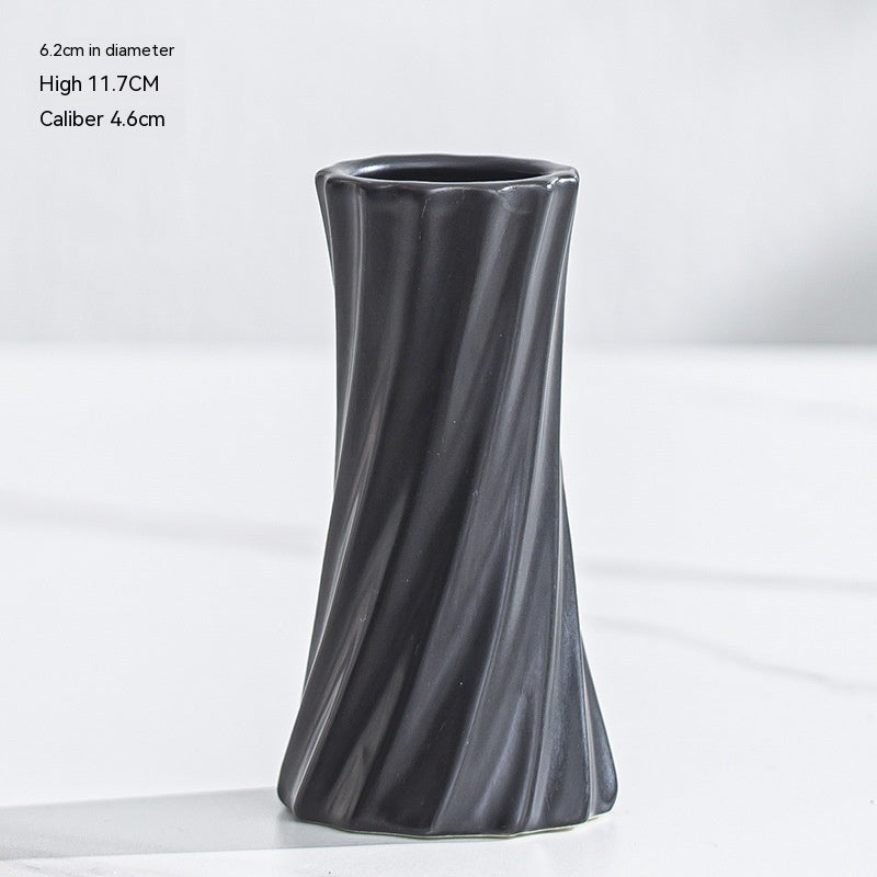 Nordic Simple Ceramic Lines Small Vase