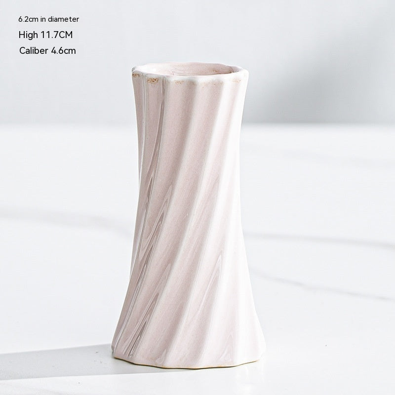 Nordic Simple Ceramic Lines Small Vase