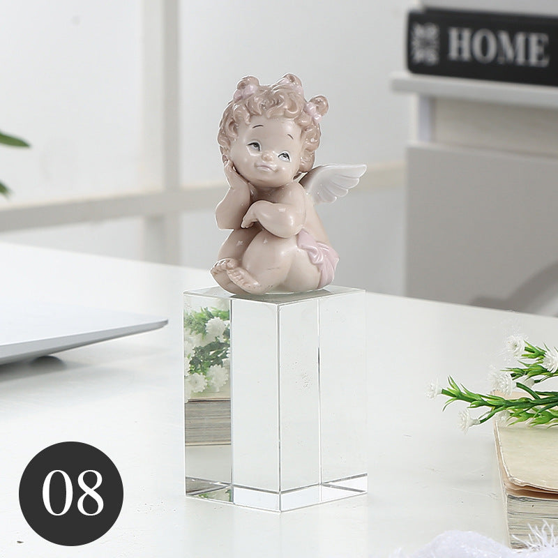 Nordic crystal ceramic little angel ornaments