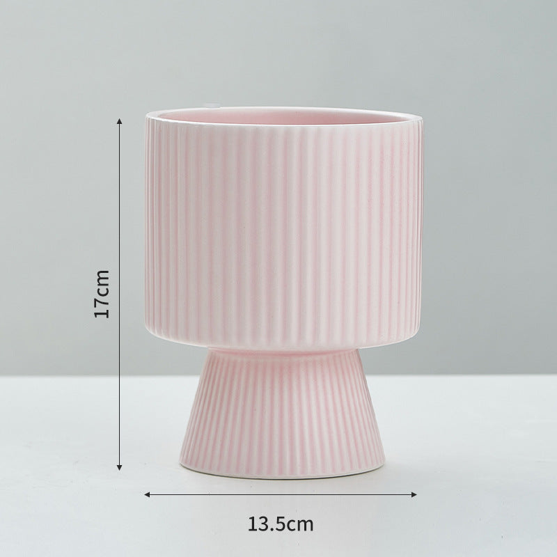 Ceramic Nordic Creative Striped Ceramic Flower Pot