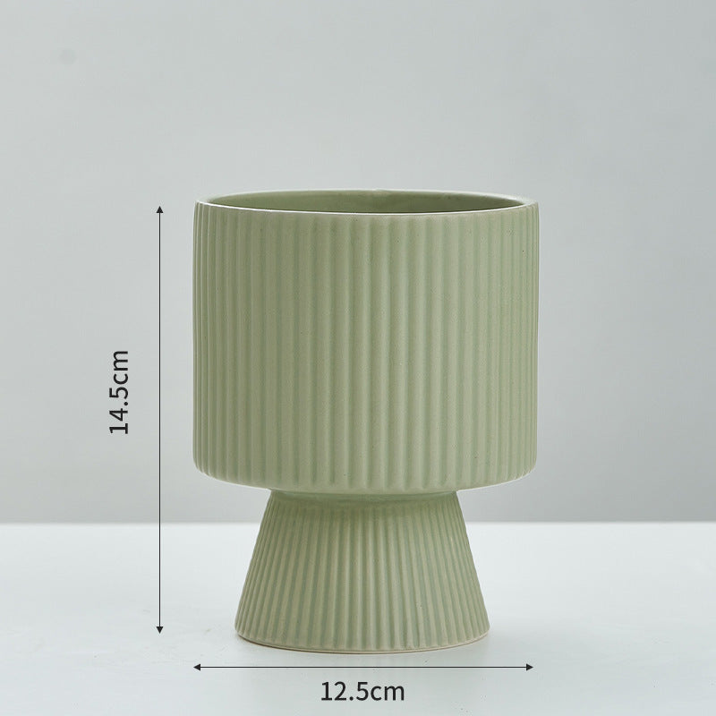 Ceramic Nordic Creative Striped Ceramic Flower Pot