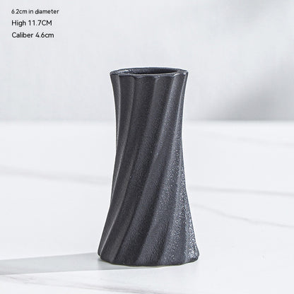 Nordic Simple Ceramic Lines Small Vase