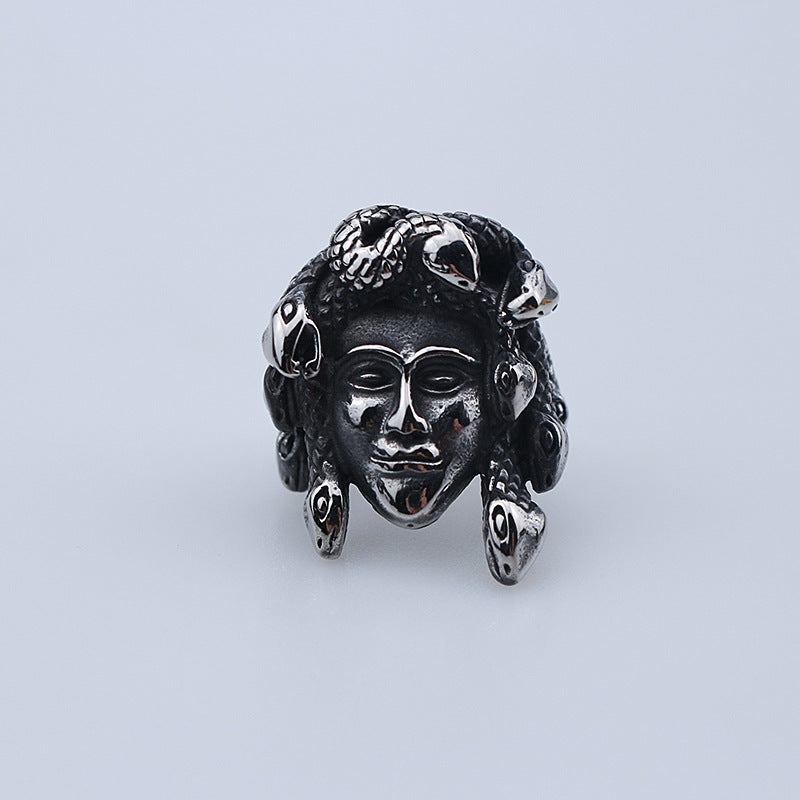 Vintage Titanium Steel Ring Medusa Head Ring