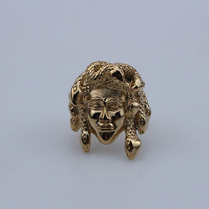 Vintage Titanium Steel Ring Medusa Head Ring