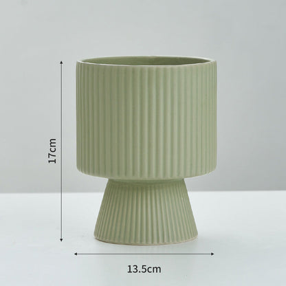 Ceramic Nordic Creative Striped Ceramic Flower Pot